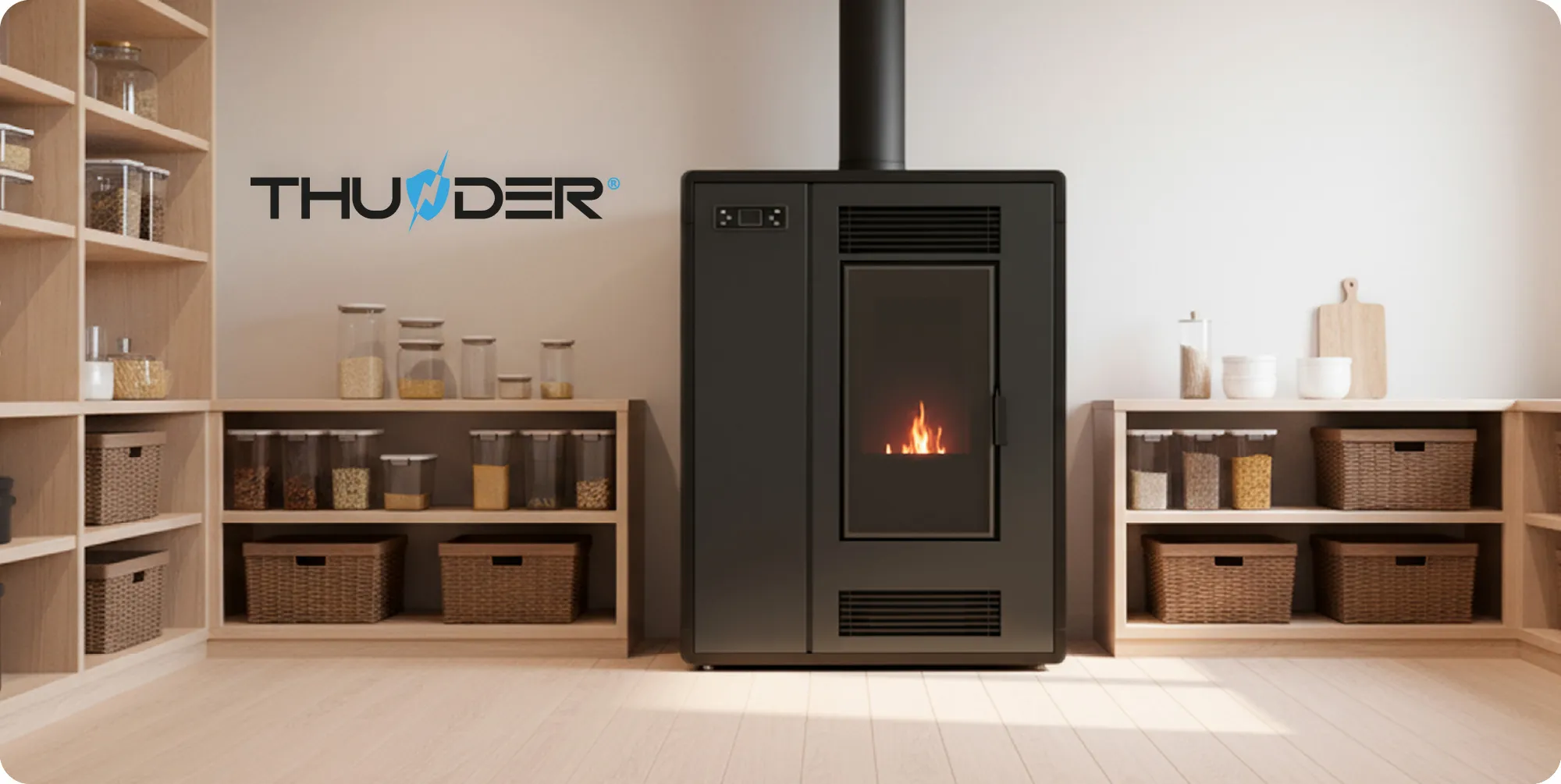 Stufa a pellet autonoma 12 kW – THUNDER ARIA-BLACK