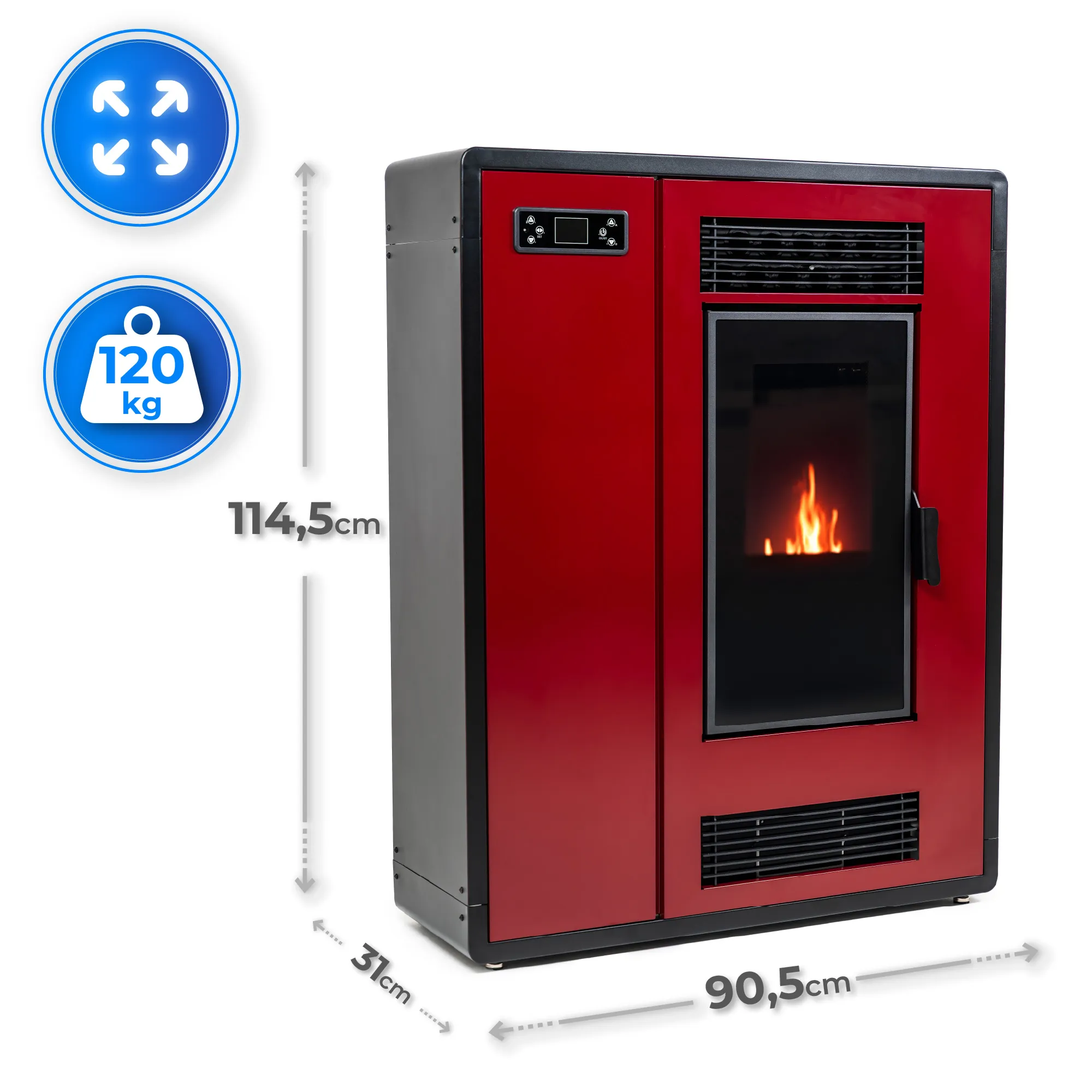 Specifiche della stufa a pellet THUNDER ARIA-BLACK 12 kW