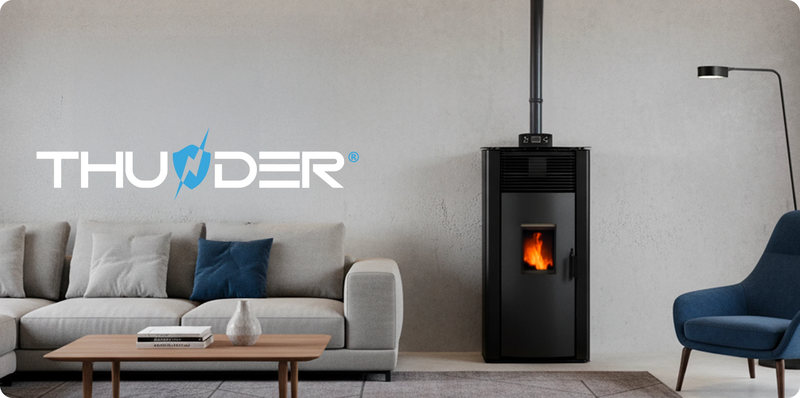 Stufa a pellet autonoma 12 kW – THUNDER ARIA-BLACK
