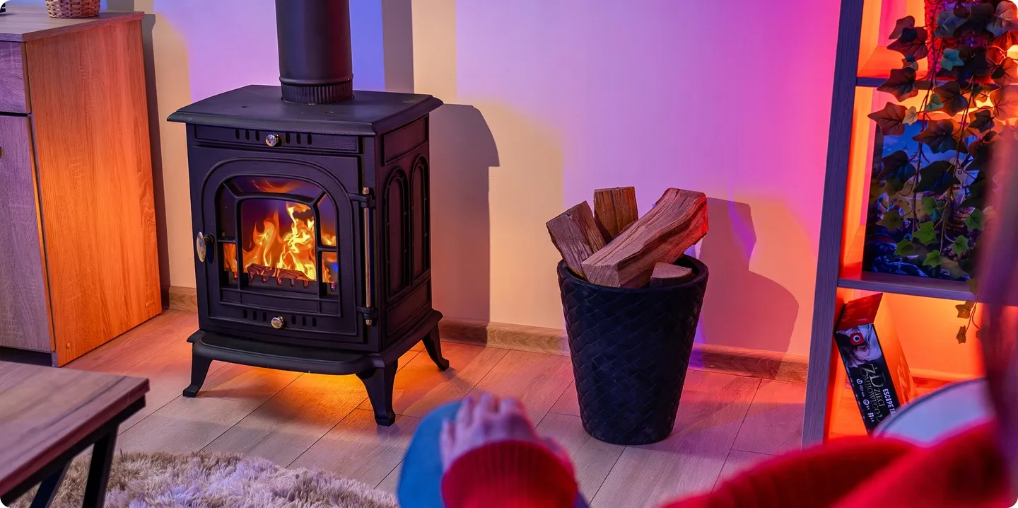 Stufa a legna indipendente 7kW, stufa in ghisa Thunder