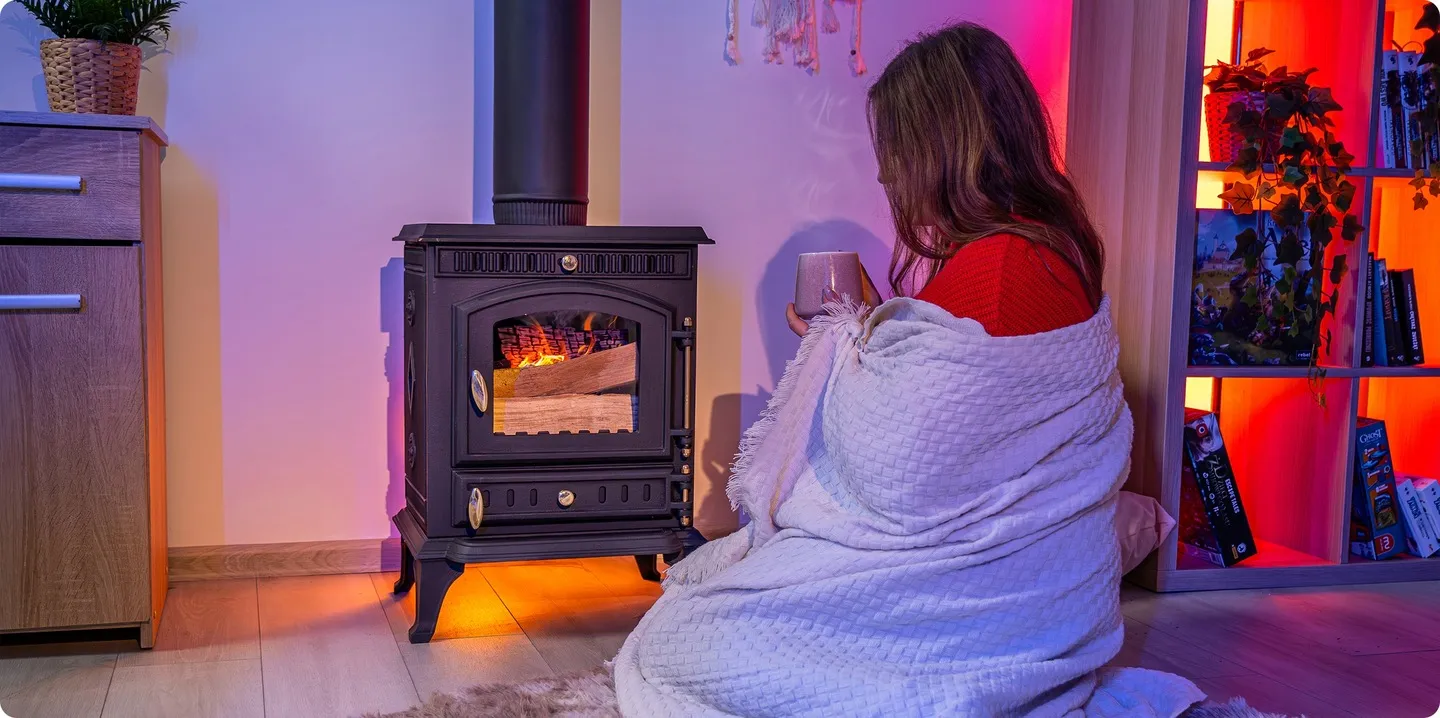 Stufa a legna indipendente 7kW, termocamino