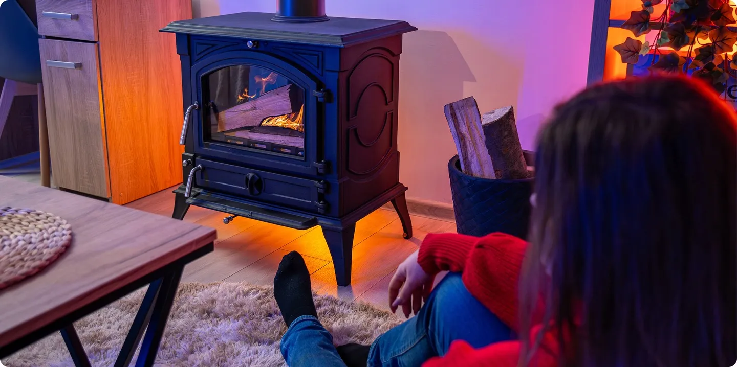 Stufa a legna indipendente 7kW, in ghisa