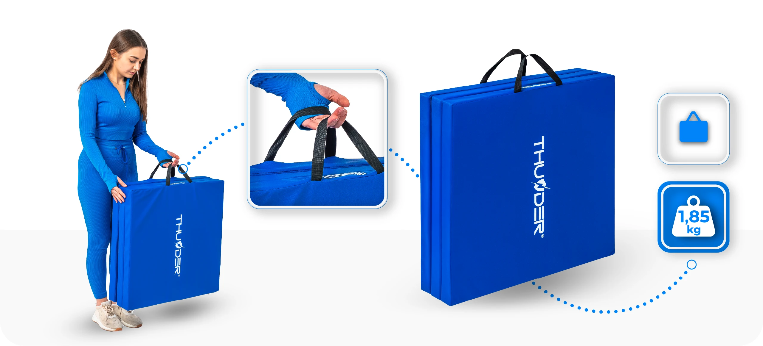 Uchwyty transportowe materaca MG-02-BLUE