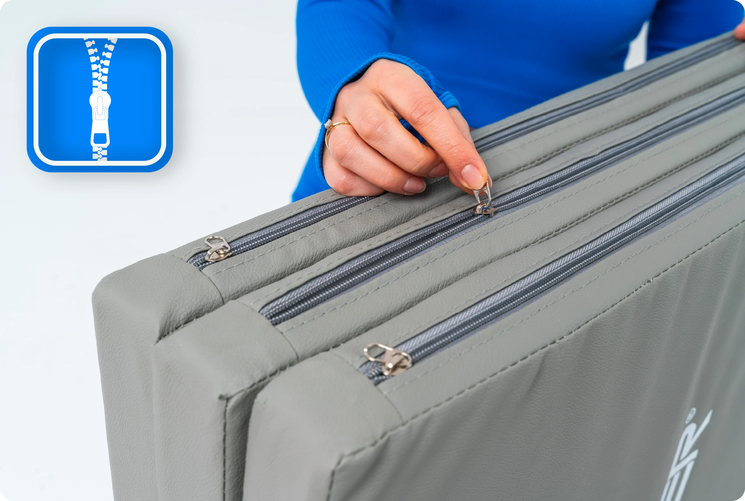 Rozpinany zamek materaca MG-02-GREY