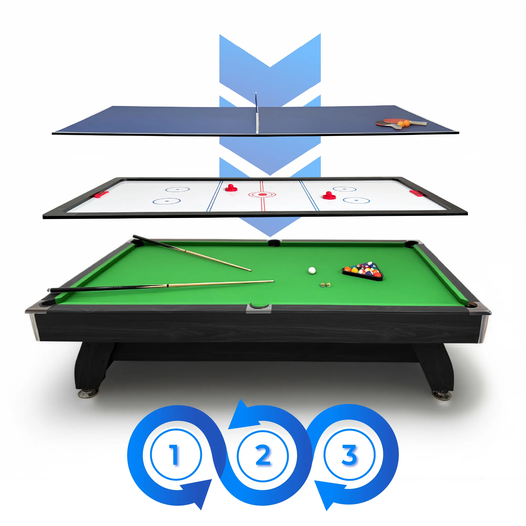 Set tavolo da biliardo BOLD-BLACK-8FT