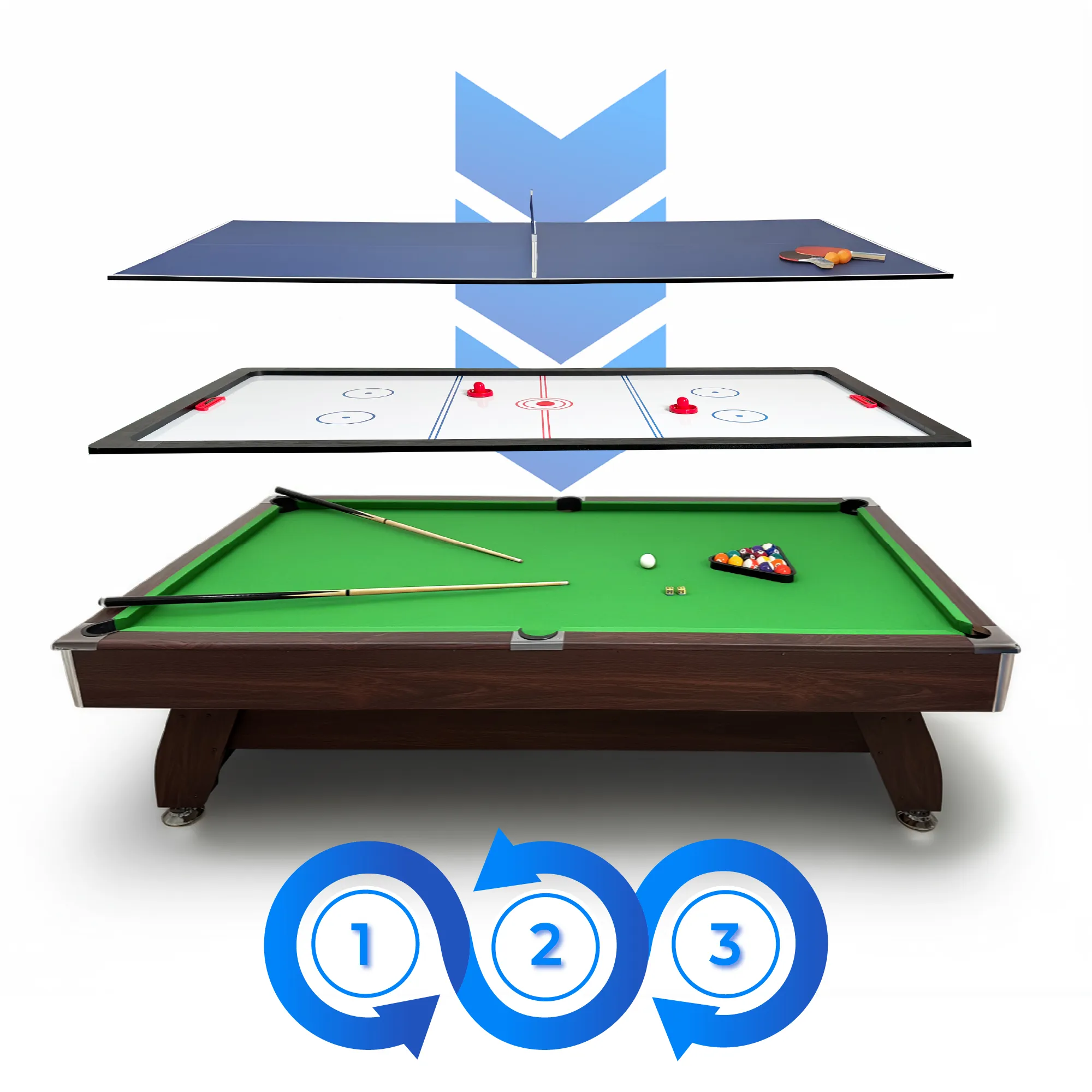 Set tavolo da biliardo BOLD-BLACK-8FT