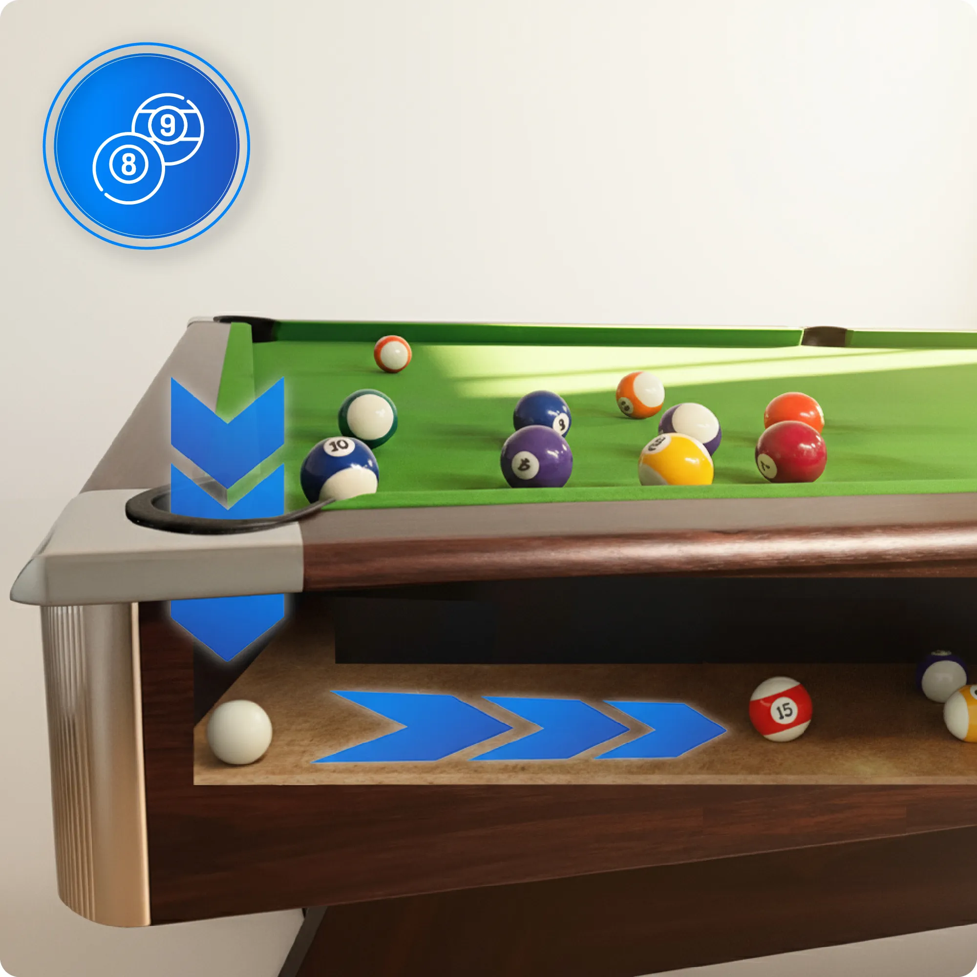 Set del tavolo da biliardo BOLD-BLACK-8FT