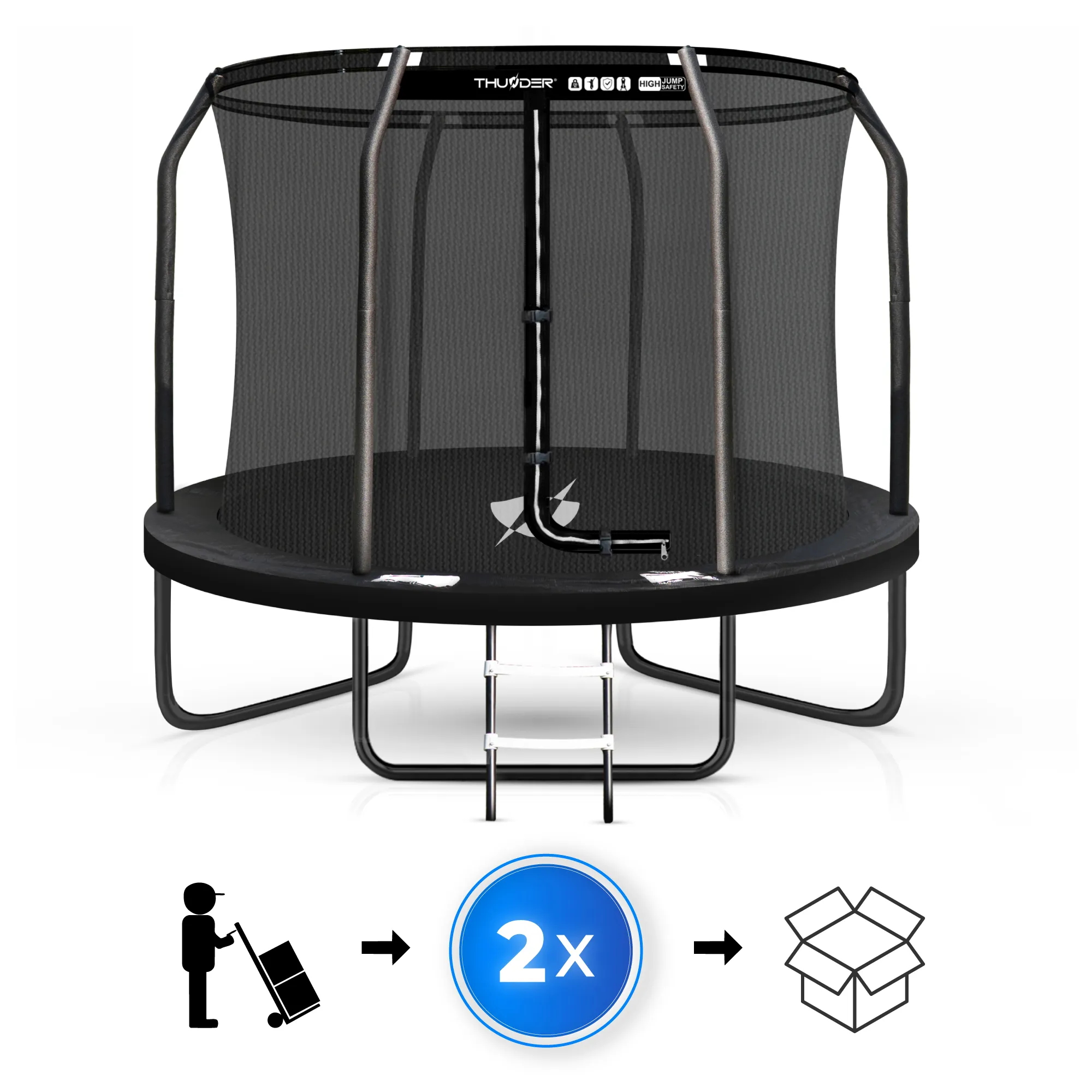 Nel set con il trampolino Thunder 16ft