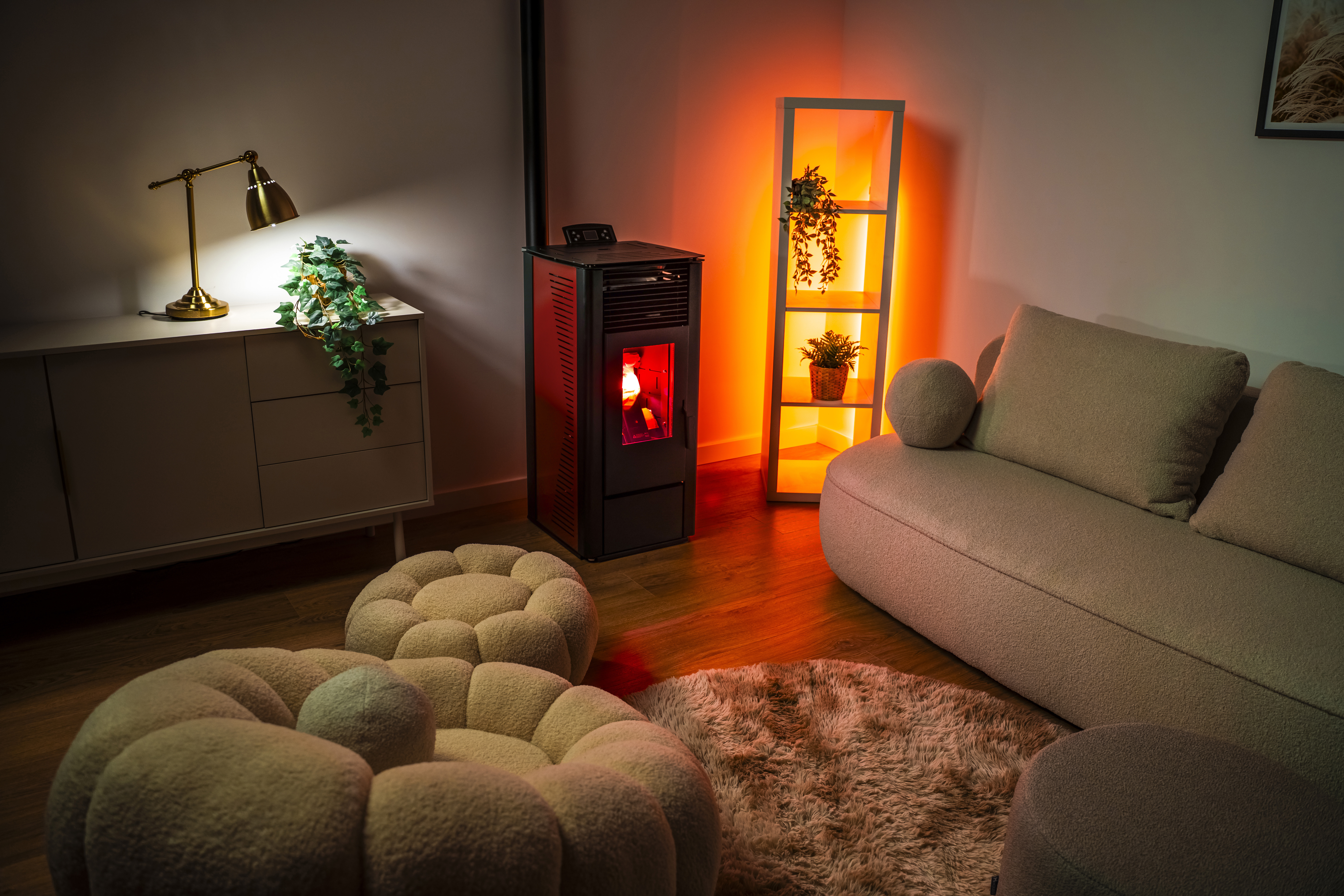 Dettaglio di una moderna caldaia per riscaldamento