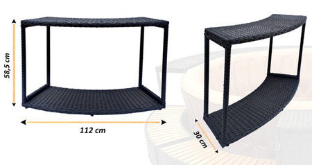 Mobile senza ante THUNDER per JACUZZI circolari - colore nero