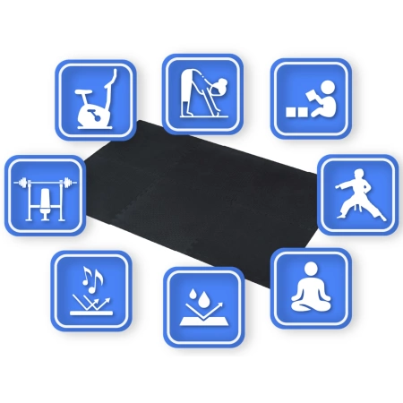 Tappetini a incastro neri 60x60 cm THUNDER