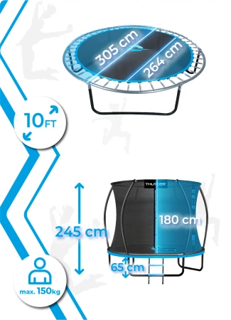 Trampolino THUNDER INSIDE ULTRA 10FT (305 cm) BLU