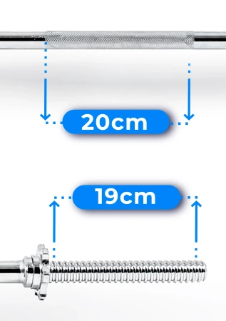 Bilanciere dritto filettato 120 cm 30 mm THUNDER