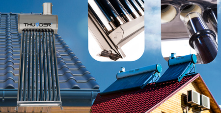 Collettore solare non pressurizzato THUNDER con serbatoio da 100L