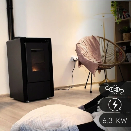 Stufa a pellet LEYLA BLACK 6,3 kW