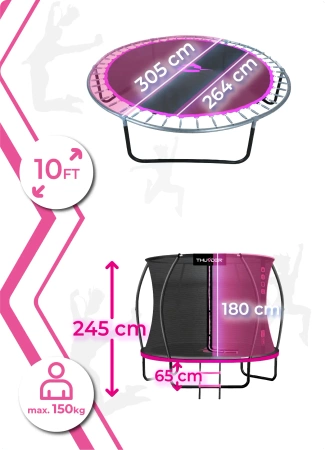Trampolino THUNDER INSIDE ULTRA 10FT (305 cm) ROSA