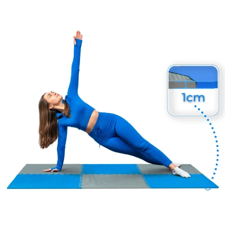 Tappetini a incastro blu e grigi 60x60x1 cm THUNDER