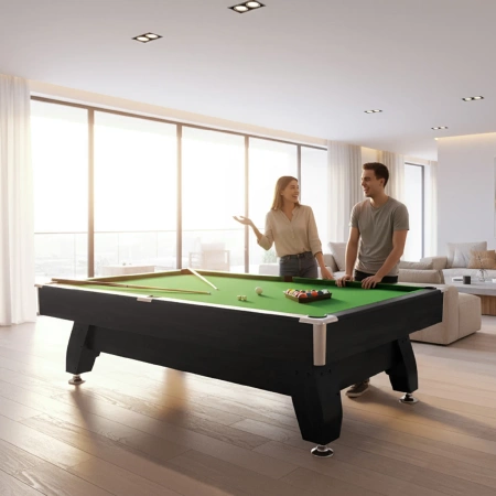Tavolo da biliardo THUNDER 8FT BOLD BLACK con piano Air Hockey e Ping Pong