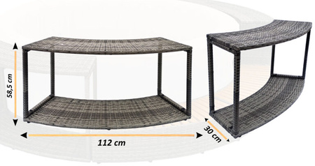 Mobile senza ante THUNDER per JACUZZI rotondo - colore grigio