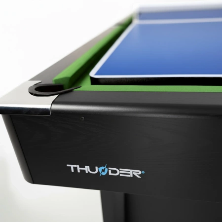 Tavolo da biliardo THUNDER 8FT BOLD BLACK con piano Air Hockey e Ping Pong