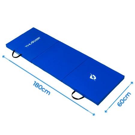 Materassino da ginnastica blu 180x60x4 cm THUNDER