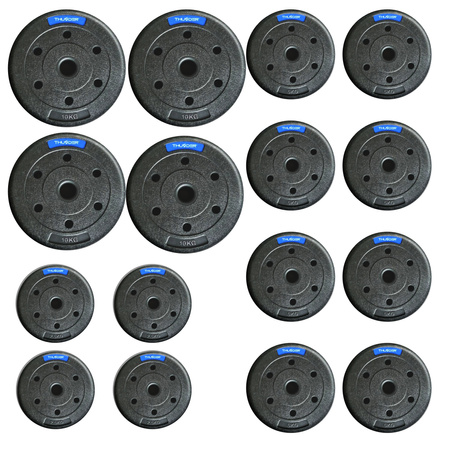 Set di dischi bituminosi THUNDER 4x10 kg + 8x5 kg + 4x2,5 kg