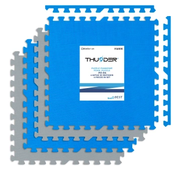 Tappetini a incastro blu e grigi 60x60x2 cm THUNDER