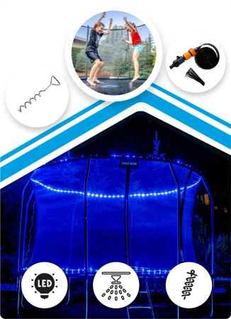 Trampolino THUNDER INSIDE ELITE 8FT (244 cm) NERO