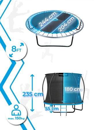 Trampolino THUNDER INSIDE ULTRA 8FT (244cm) BLU
