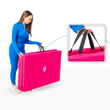 Materassino da ginnastica rosa 197x100x5 cm THUNDER