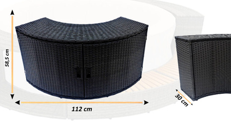 Mobile con ante THUNDER per JACUZZI rotondo - colore nero
