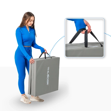 Materassino da ginnastica grigio 180x60x5 cm THUNDER