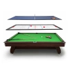 Tavolo da biliardo THUNDER 8FT BOLD BROWN con piano Air Hockey e Ping Pong