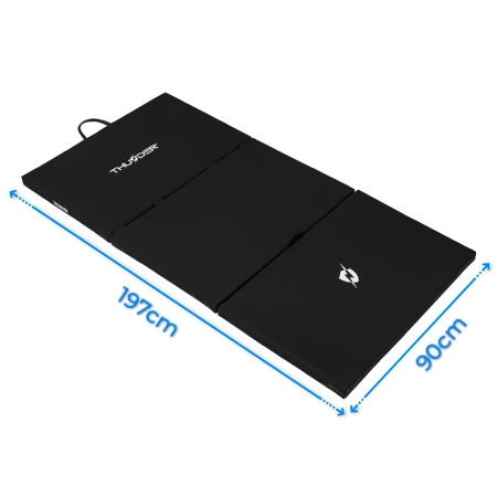 Materassino da ginnastica nero 197x100x5 cm THUNDER