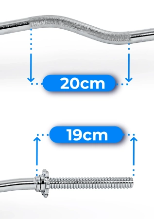 Bilanciere ricurvo filettato 120 cm 30 mm THUNDER