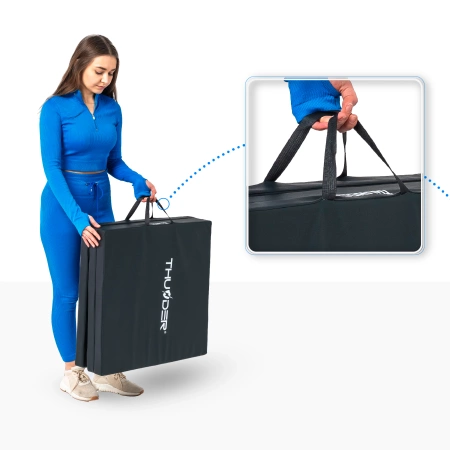 Materassino da ginnastica nero 180x60x5 cm THUNDER