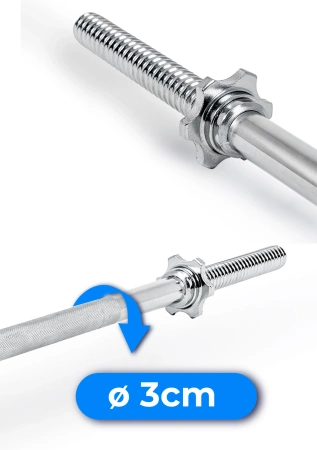 Bilanciere dritto filettato 120 cm 30 mm THUNDER