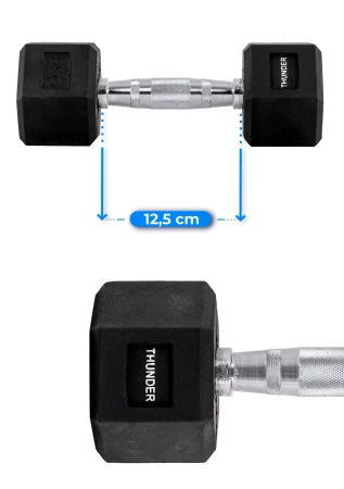 Manubrio esagonale 5 kg THUNDER