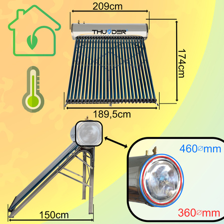 Collettore solare pressurizzato THUNDER 250 L