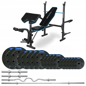 Set da bodybuilding THUNDER 57,5 kg con panca VIGOR-A e bilanciere per tricipiti (pre-ordine 17.12)